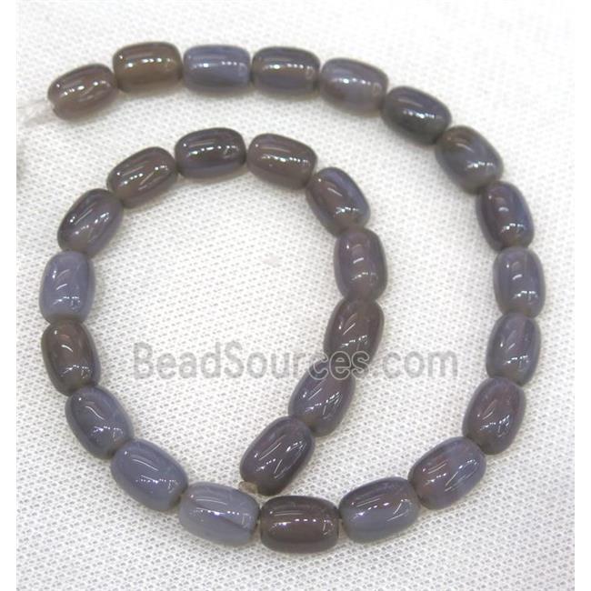 gray Agate barrel Beads