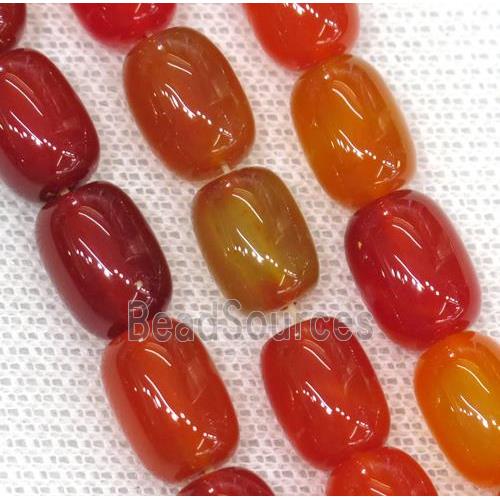 orange Agate barrel Beads