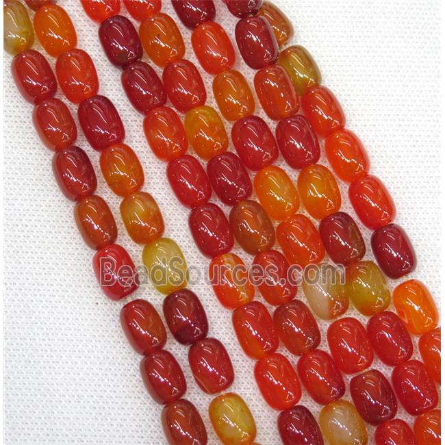 orange Agate barrel Beads