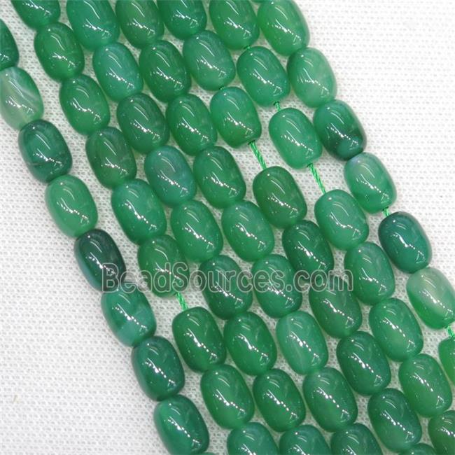 green Agate barrel Beads