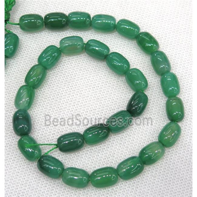 green Agate barrel Beads