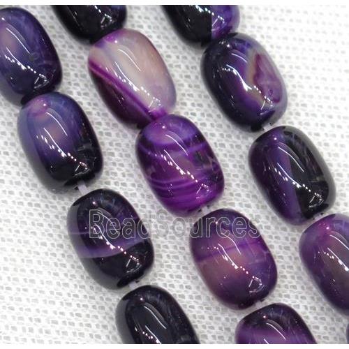 purple Agate barrel Beads