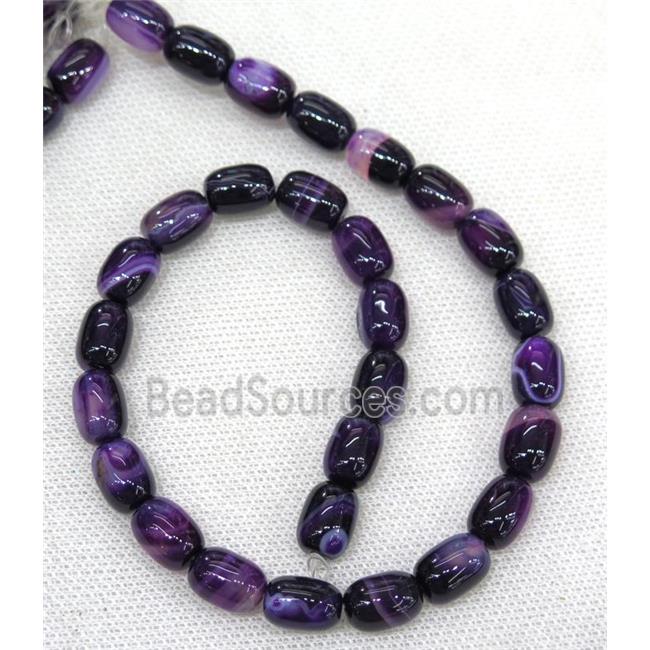 purple Agate barrel Beads