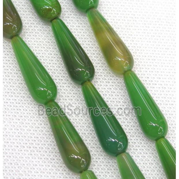 green Agate teardrop beads