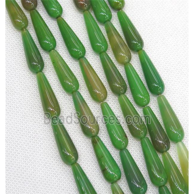 green Agate teardrop beads