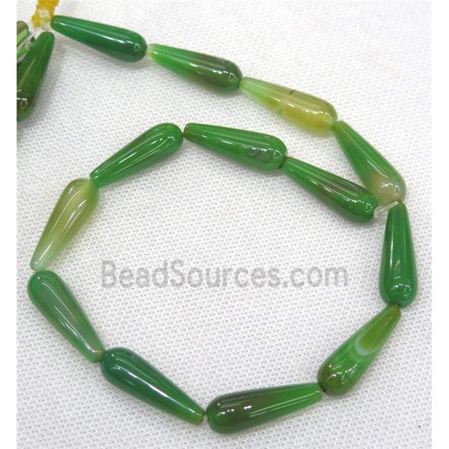 green Agate teardrop beads