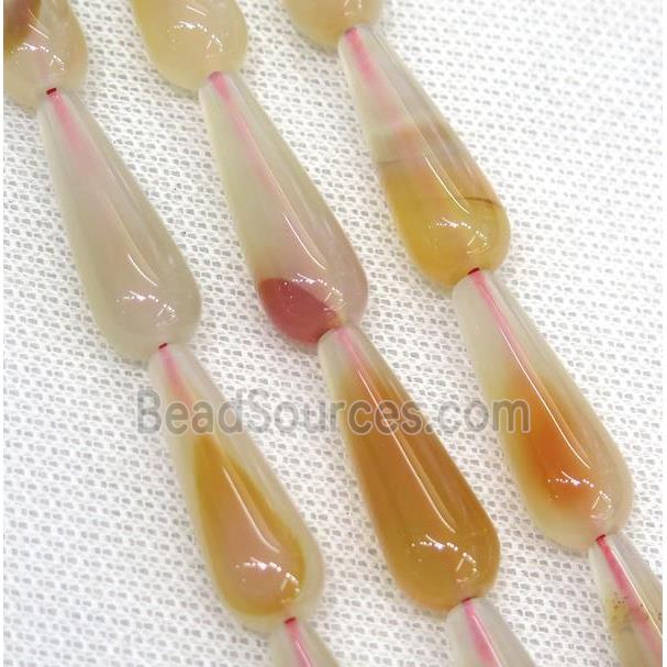 pink Agate teardrop beads