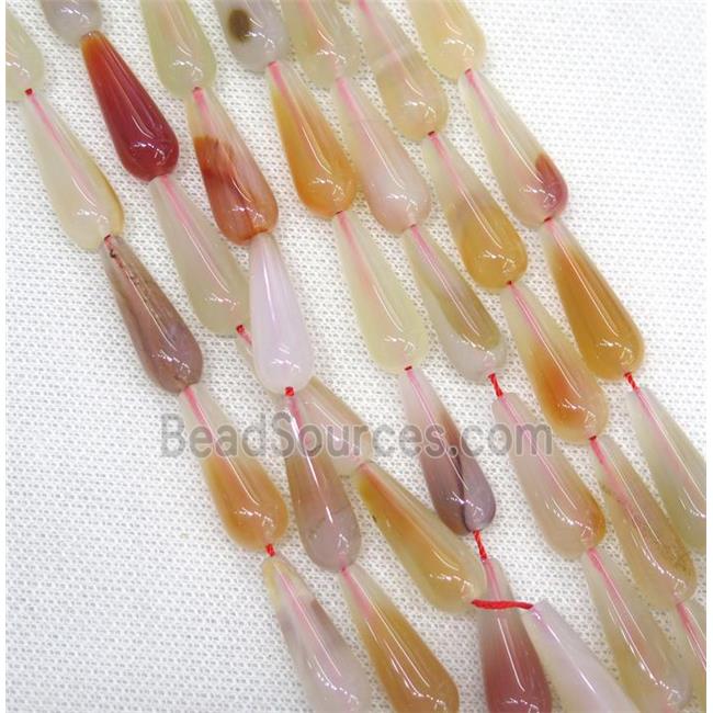 pink Agate teardrop beads