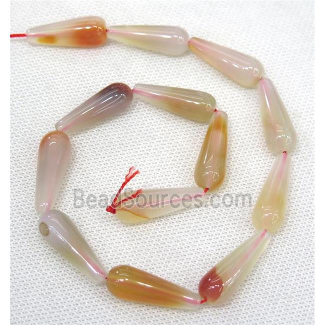 pink Agate teardrop beads