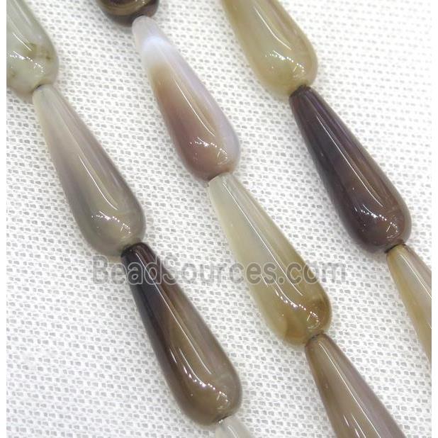 gray Agate teardrop beads