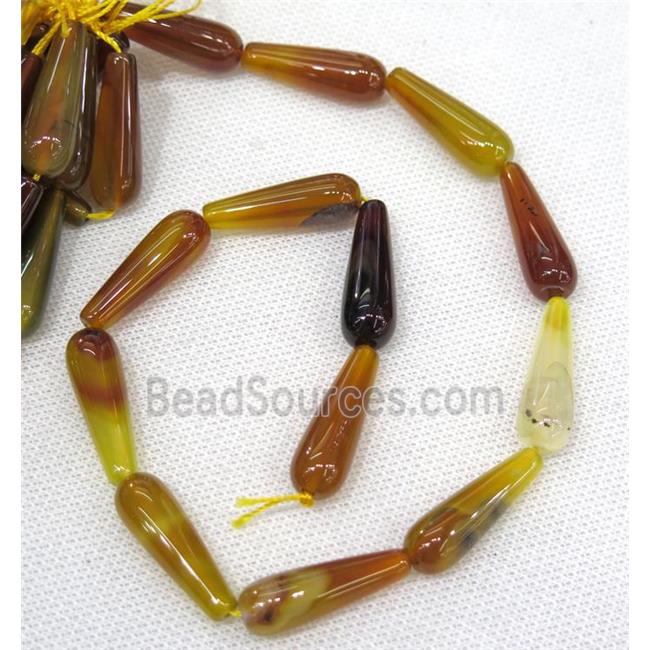 orange Agate teardrop beads