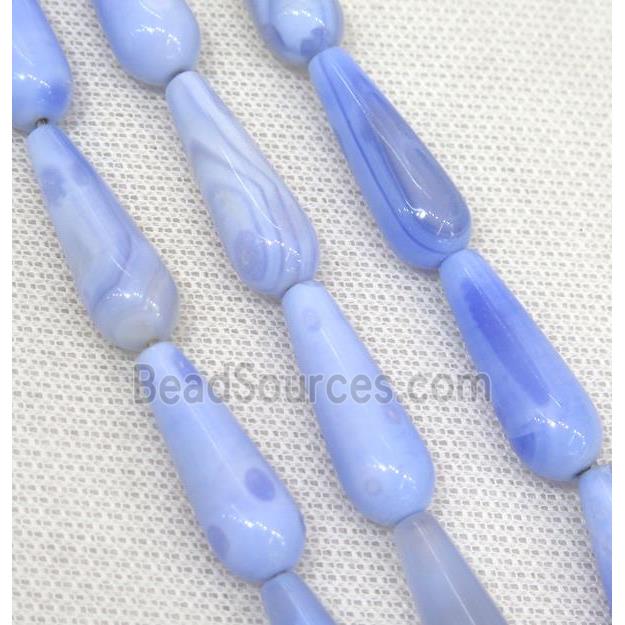 blue Agate teardrop beads