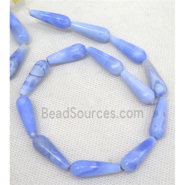 blue Agate teardrop beads