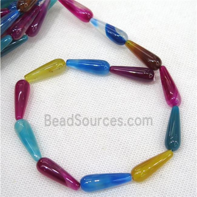 Agate teardrop beads, mix color