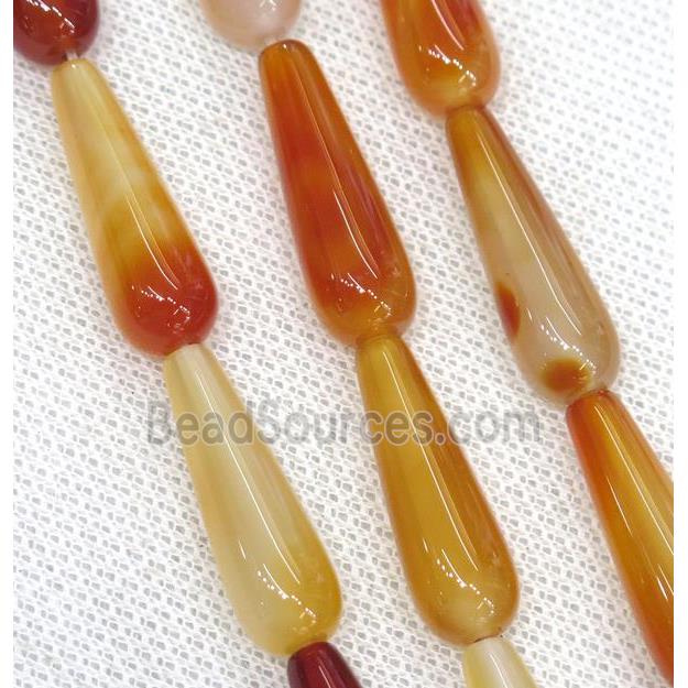 orange Agate teardrop beads