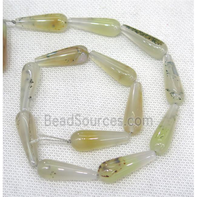 gray Agate teardrop beads