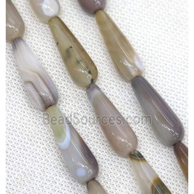 gray Agate teardrop beads