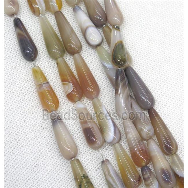 gray Agate teardrop beads