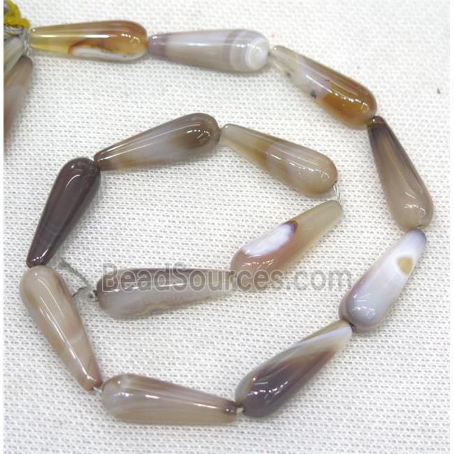 gray Agate teardrop beads