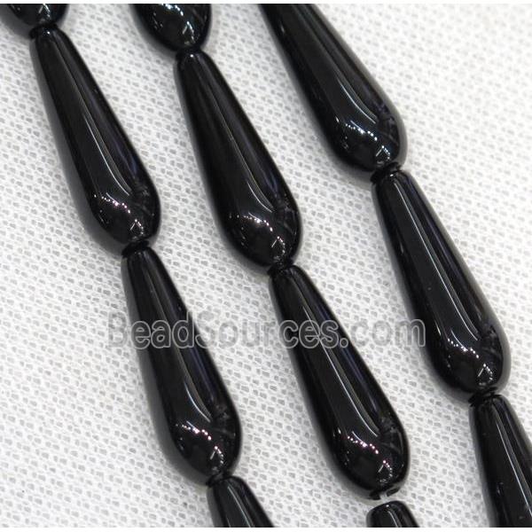 black Agate teardrop beads