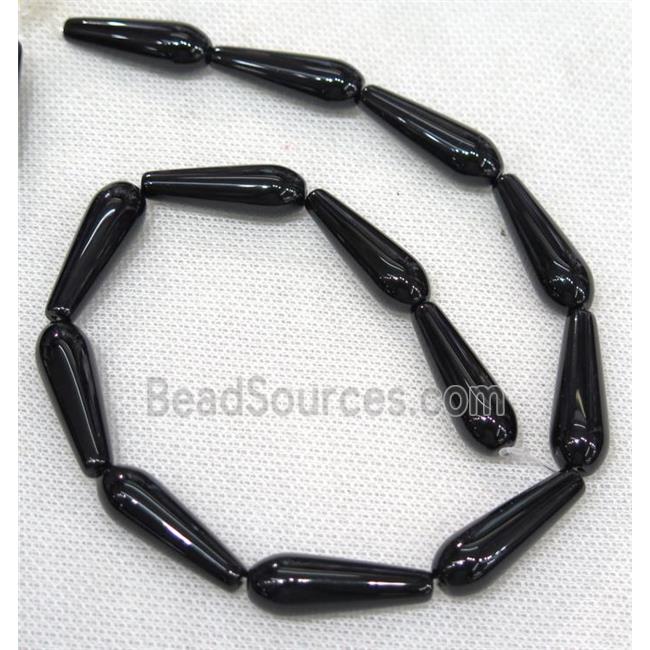 black Agate teardrop beads