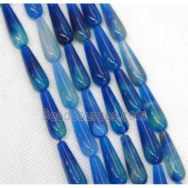 blue Agate teardrop beads