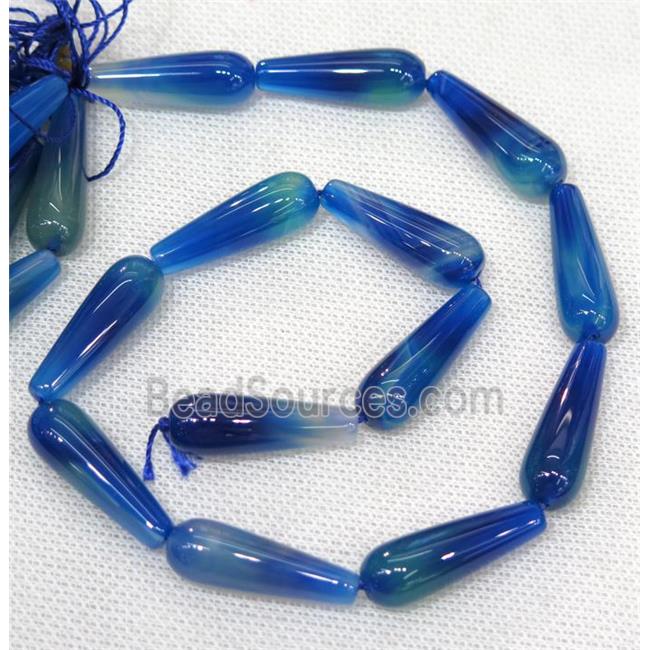 blue Agate teardrop beads