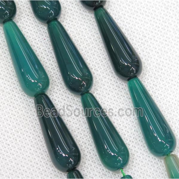 green Agate teardrop beads