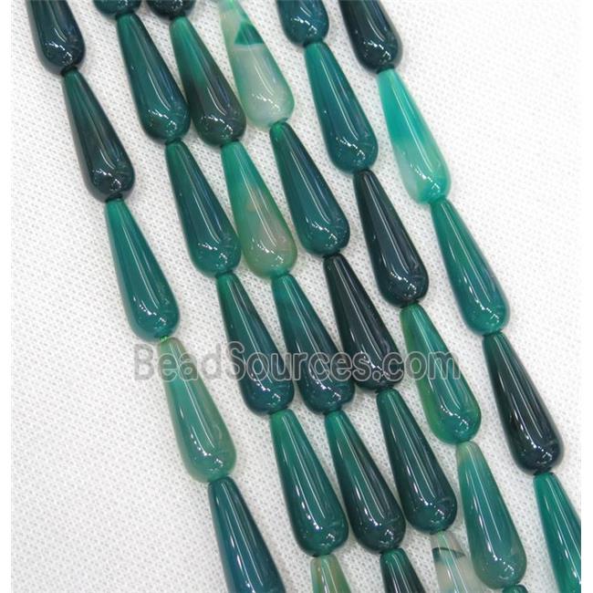 green Agate teardrop beads