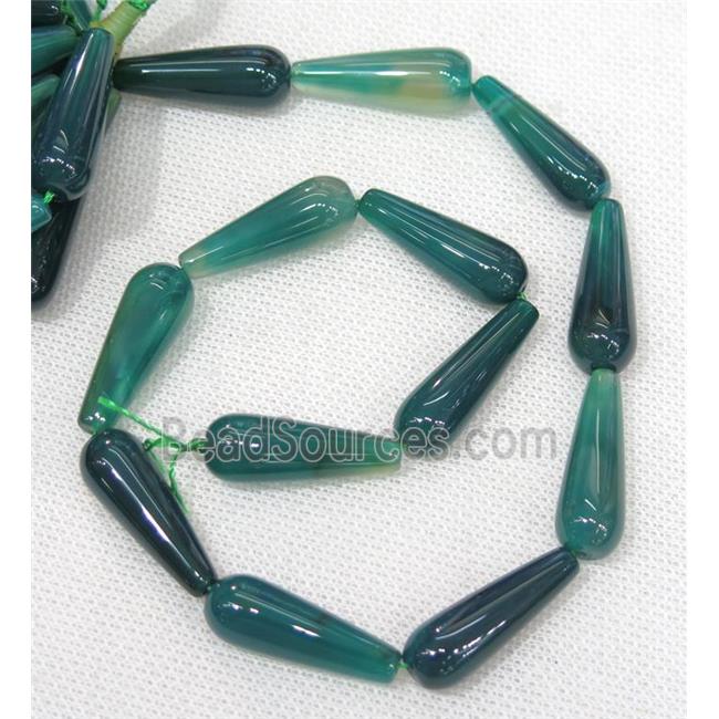 green Agate teardrop beads