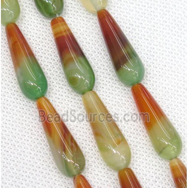 Agate teardrop beads