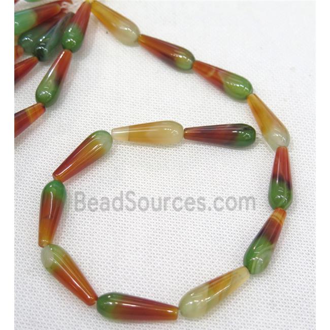 Agate teardrop beads