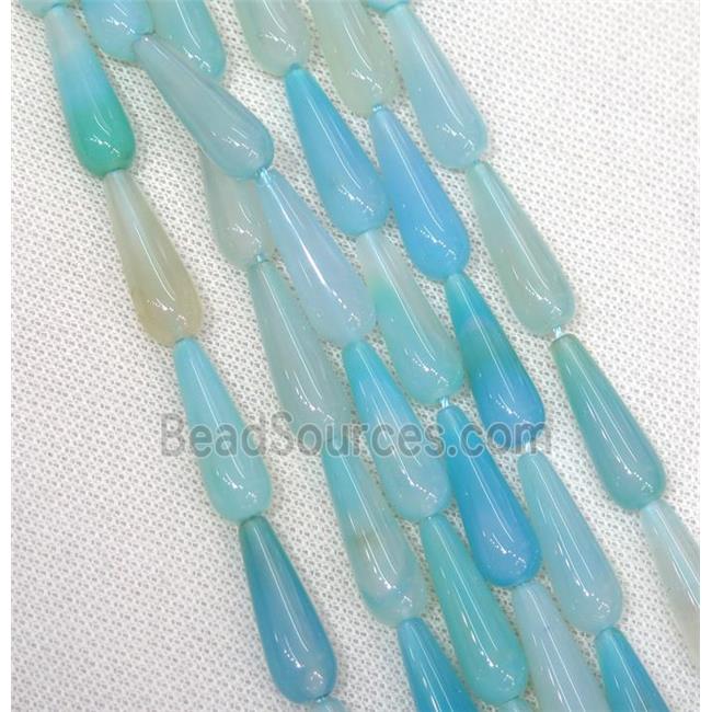 lt.blue Agate teardrop beads