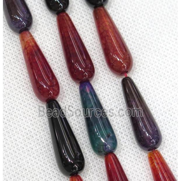 Agate teardrop beads