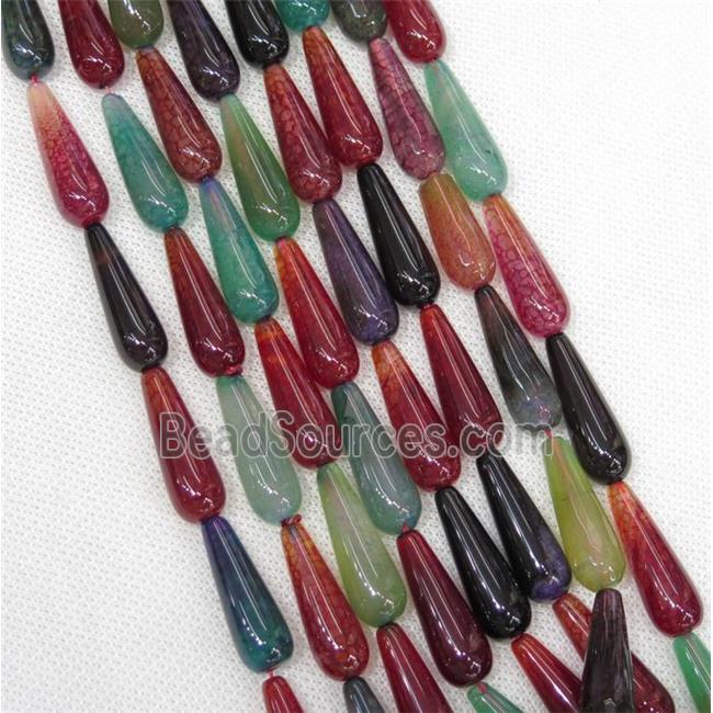 Agate teardrop beads