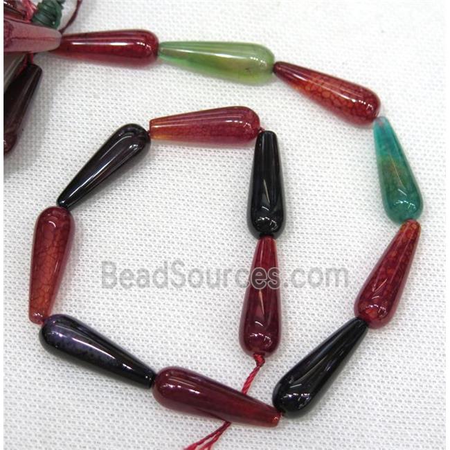 Agate teardrop beads