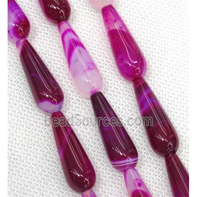 hotpink Agate teardrop beads