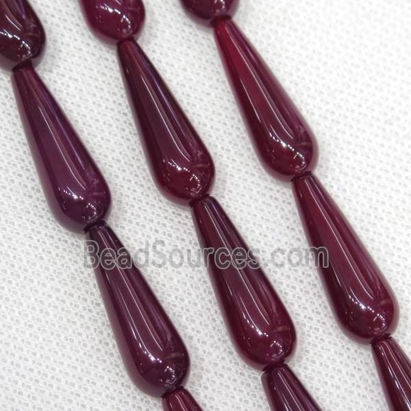 mauve Agate teardrop beads