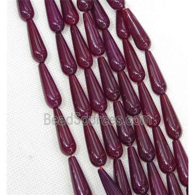 mauve Agate teardrop beads