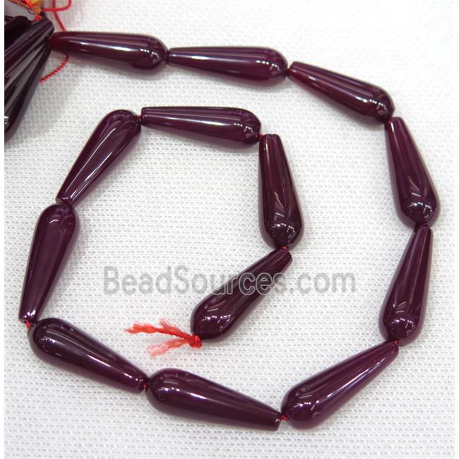 mauve Agate teardrop beads