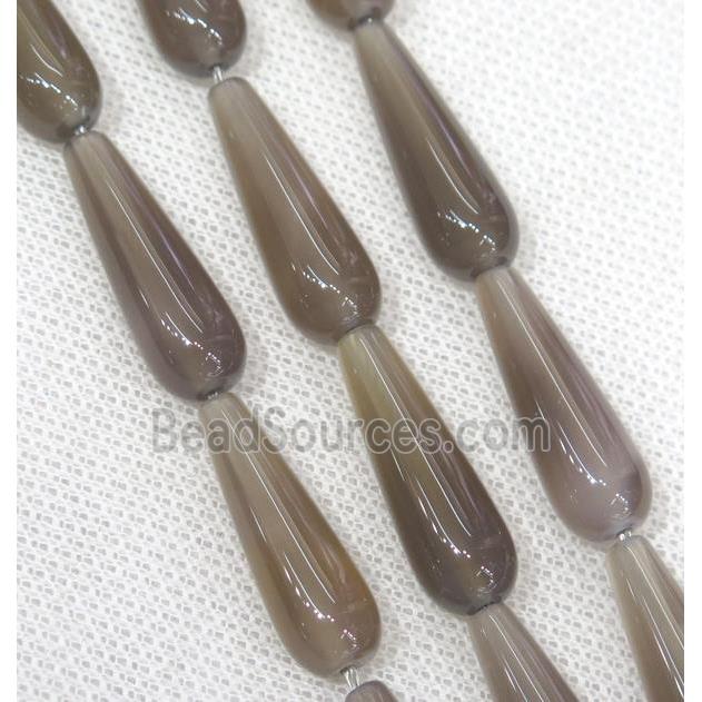 gray Agate teardrop beads