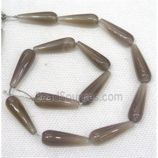 gray Agate teardrop beads