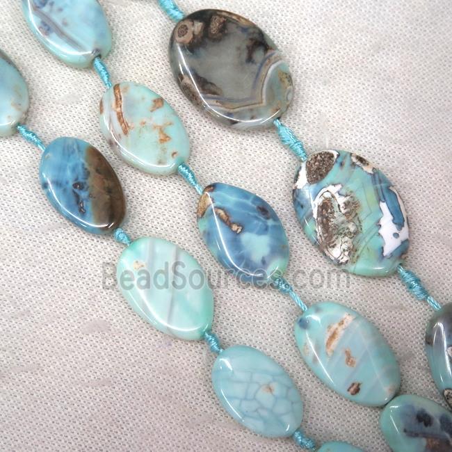 Agate beads, freeform, turq blue