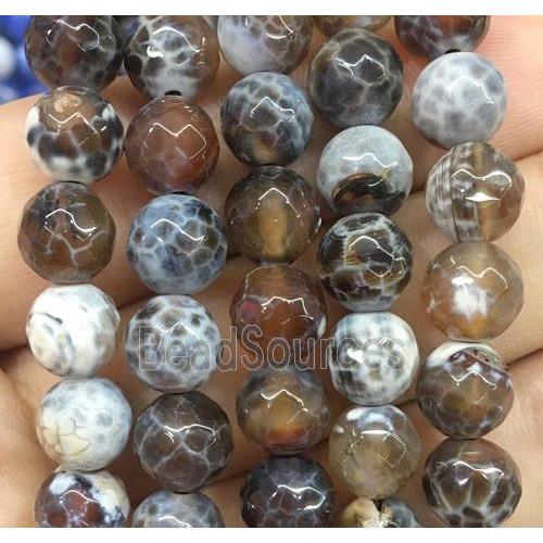 caffee Fire Agate beads, faceted round