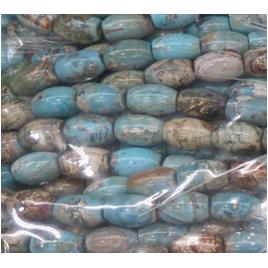 Agate oval beads, turq