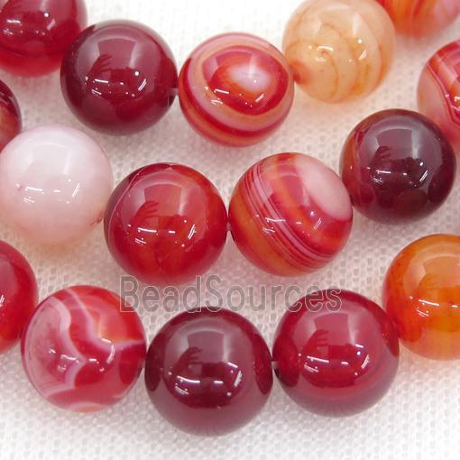 round deepred striped Agate Beads