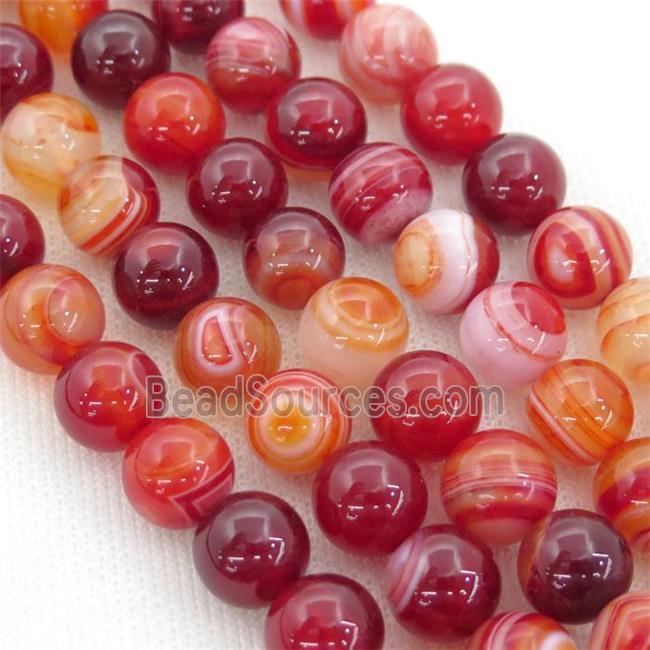 round deepred striped Agate Beads