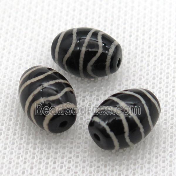 tibetan Dzi barrel beads