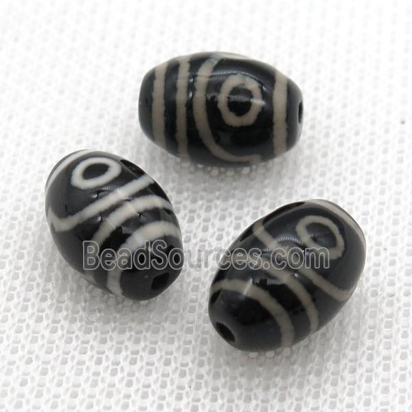 tibetan Dzi barrel beads