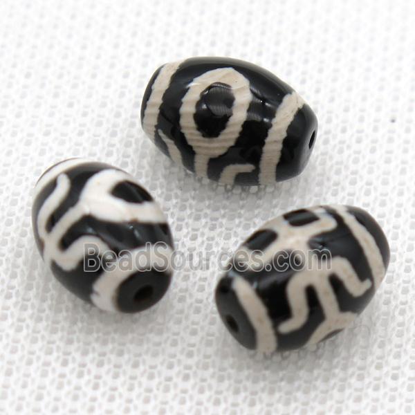 tibetan Dzi barrel beads